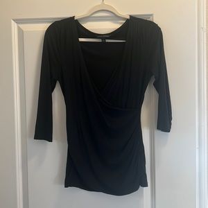 Black 3/4 sleeve Banana Republic fitted shirt; size small